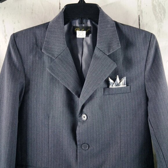 Rafael Womens Size 10 Gray Striped 3 Button Suit Blazer - Picture 2 of 9